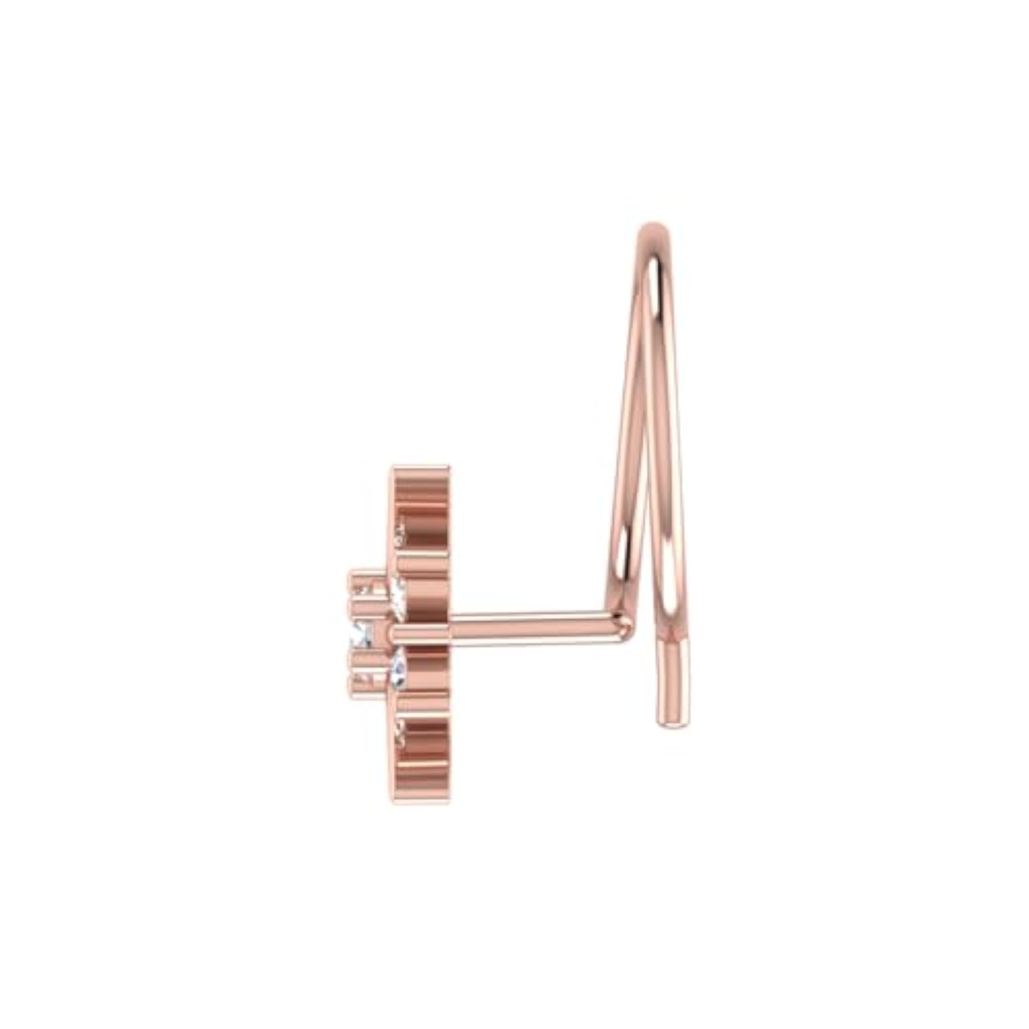 Women's 9K BIS Hallmarked Rose Gold Stud Nosering